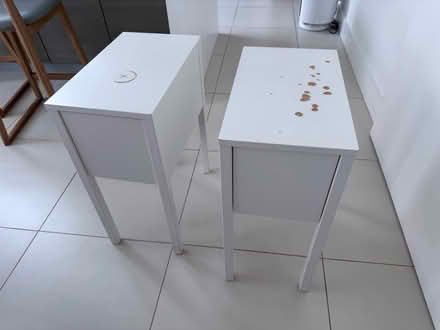 Photo of free IKEA bedside tables in white (SG7) #1