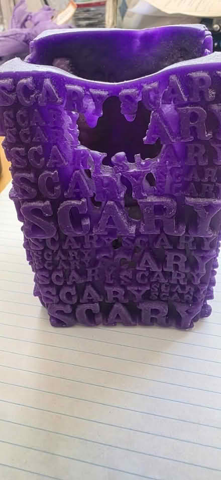 Photo of free Purple scary candle w/o wick (Maywood Park Santa Clara) #1
