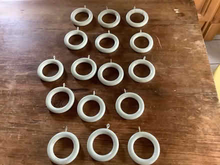 Photo of free x 16 Painted Wooden Curtain Rings (Upper Denby HD8) #1