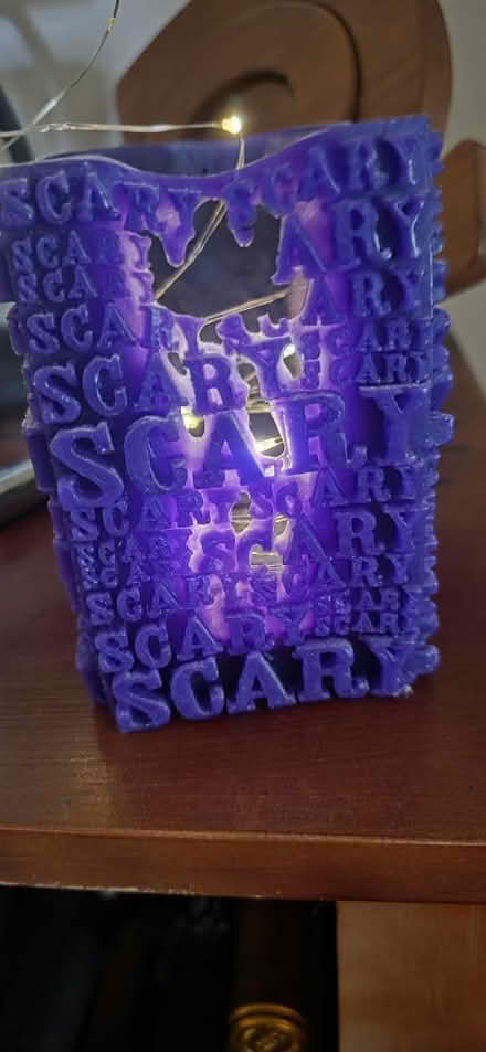 Photo of free Purple scary candle w/o wick (Maywood Park Santa Clara) #2