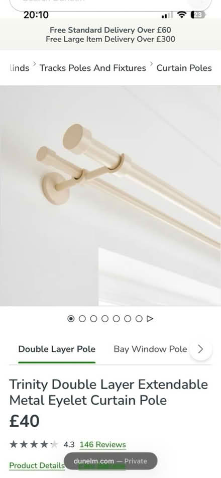 Photo of free Double curtain extendable pole NEW (NW3 2DT) #2