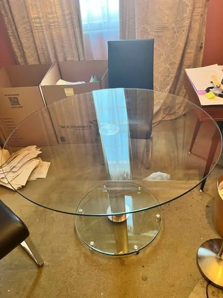 Photo of free Glass table and two comfy chairs (Sloane Square SW1W) #1