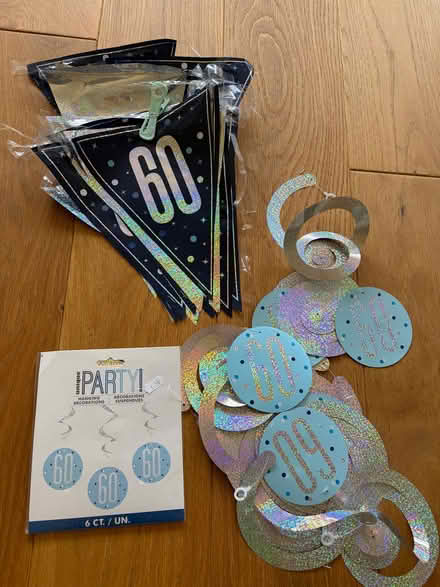 Photo of free 60th birthday Banners, candles , hanging decorations (Hurstpierpoint BN6) #2
