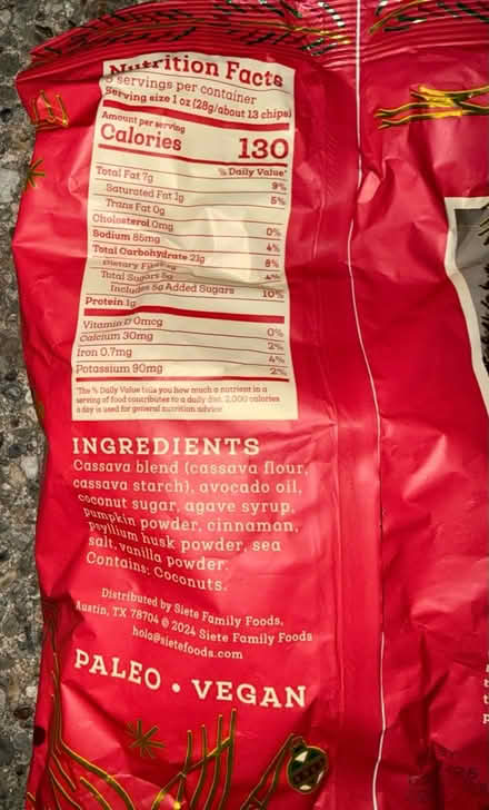 Photo of free Siete Grain-Free Cinnamon Crisps (1075 Valencia Avenue) #3