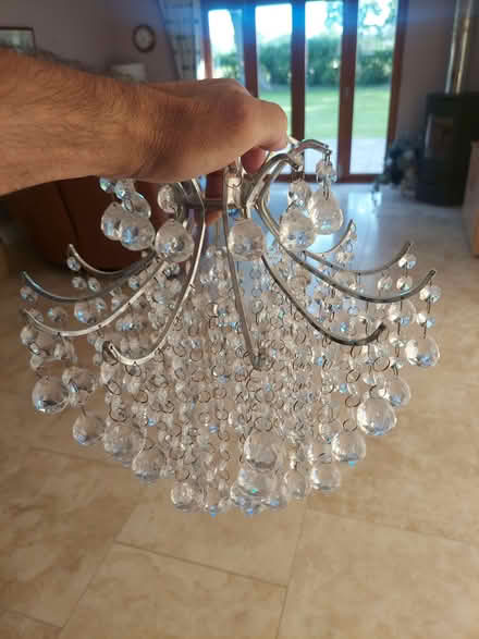 Photo of free Lampshade with glass like pendants (Rail Croft PO7) #1