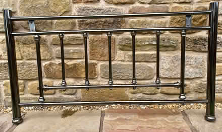 Photo of free chrome double bed head / headboard (Arkholme LA6) #1