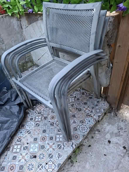 Photo of free Metal garden table and 3 chairs (Bearsted. ME14) #2