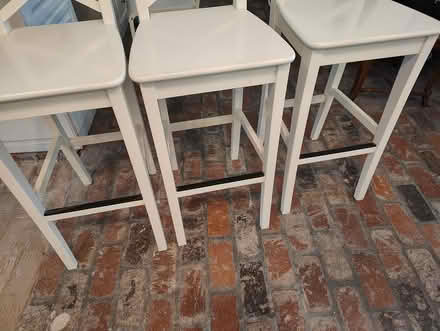 Photo of free Three white wooden bar stools (Yorba Linda) #2