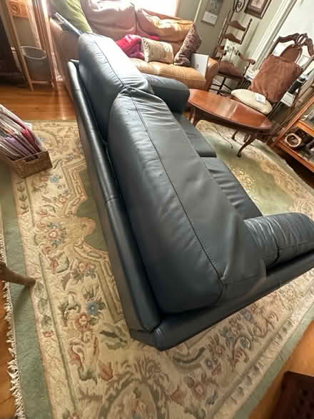 Photo of free Leather loveseat (Roslindale) #3