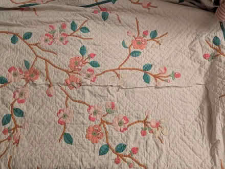 Photo of free Lovely cherry blossom quilt w/tear (Wash Hts/Inwood) #3