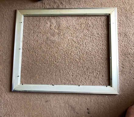 Photo of free 32 x 27cm Wood Frame & Glass/57x47 Silver Coloured Frame (St James, South Elmham IP19) #1