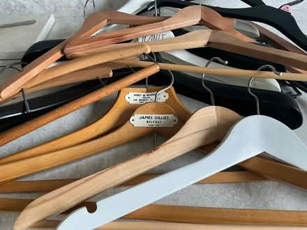 Photo of free 15 Clothes hangers wooden vintage plastic coat trousers (Ballyfinaghy BT10) #4