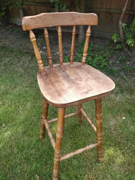 Photo of free Wooden stool with back rest (Norwich NR7) #1