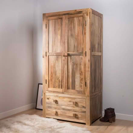Photo of free Mango wood wardrobe with two drawers (St John's TN13) #1