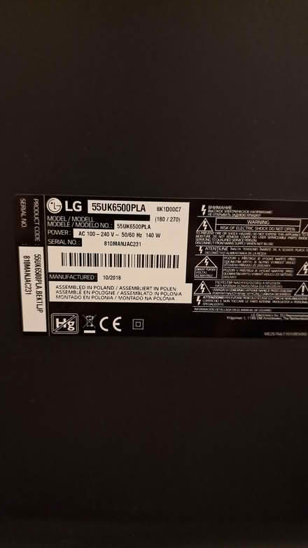 Photo of free Faulty! LG 55 inch Smart TV 4k (55UK6500PLA) (South Reading RG1) #4