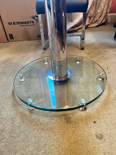 Photo of free Glass table and two comfy chairs (Sloane Square SW1W) #3
