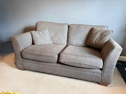 Photo of free Small two seater dark grey sofa (Droylsden M34) #1