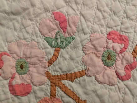 Photo of free Lovely cherry blossom quilt w/tear (Wash Hts/Inwood) #2