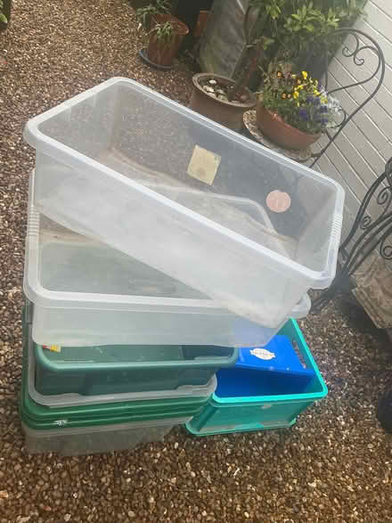 Photo of free 7 + Plastic boxes for storage, car boots, etc (Ballyfinaghy BT10) #2