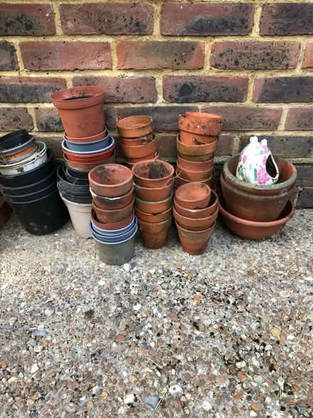 Photo of free Terracotta and plastic plant pots (Sedlescombe Street TN33) #1
