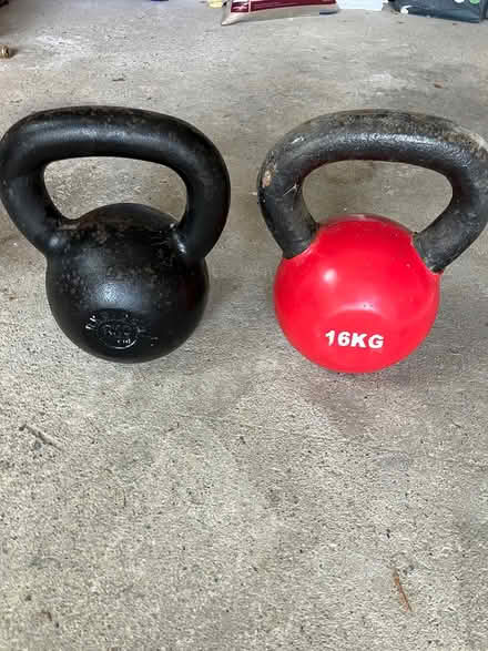 Photo of free Two 16kg Kettle Bells (Harrogate) #1