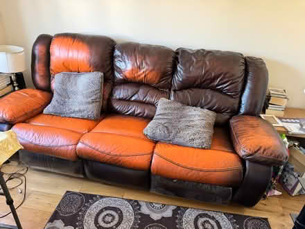 Photo of free Reclining Leather Sofa (Lamorbey DA15) #1