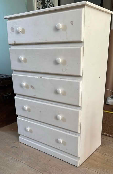 Photo of free Wooden chest of drawers - White (Brook Green W14) #1