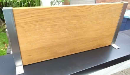 Photo of free Solid Pair of Wall Shelves - Wood and Brushed Metal Brackets (Franche DY11) #3