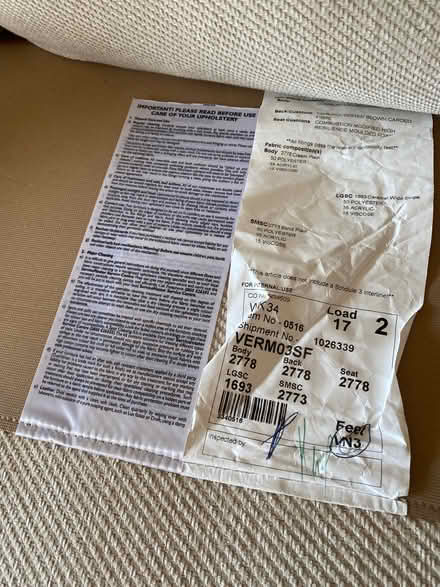Photo of free Cream Sofa (Burneside LA9) #3