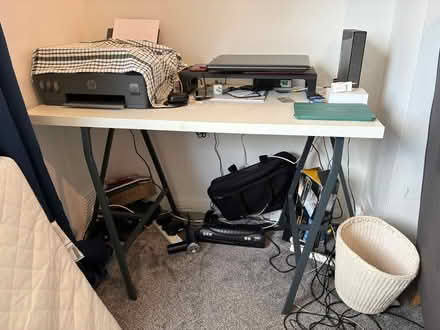 Photo of free White Desk with Grey Metal Frame (Potters Bar EN6) #2