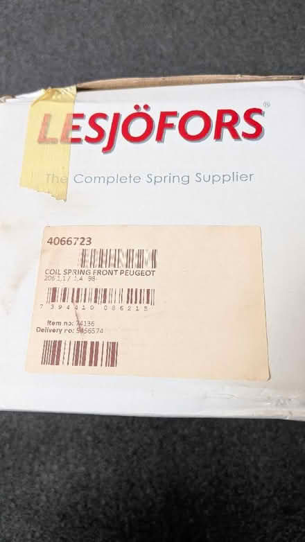 Photo of free Peugeot 206 front spring for 1.1 or 1.4 petrol (Fulledge BB10) #1