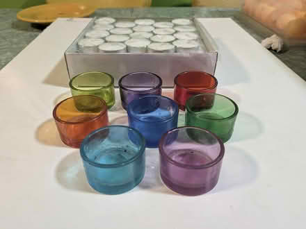 Photo of free colored glass tea light holders (east village) #1