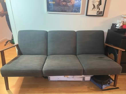 Photo of free Grey 3-seat sofa - great condition (Askew Road W3) #2
