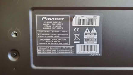 Photo of free Pioneer 43" Plasma TV PDP-436XDE with Media Box, no remote (Saint Erth TR27) #3