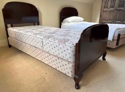 Photo of free 2 x dark wood single bed heads and foot boards. (Adel LS16) #1