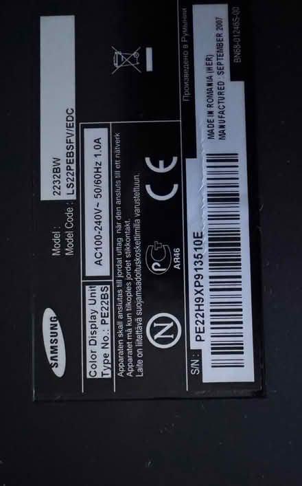 Photo of free Samsung 22” computer monitor (Barkham RG41) #2