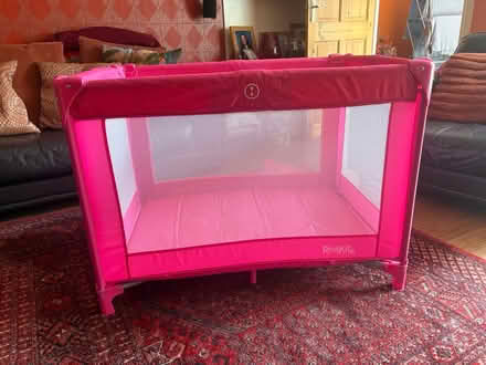 Photo of free Baby/toddler pink travel cot (Brentford TW8) #2