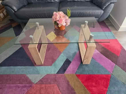 Photo of free Glass center table with wooden legs (Derby DE1) #3