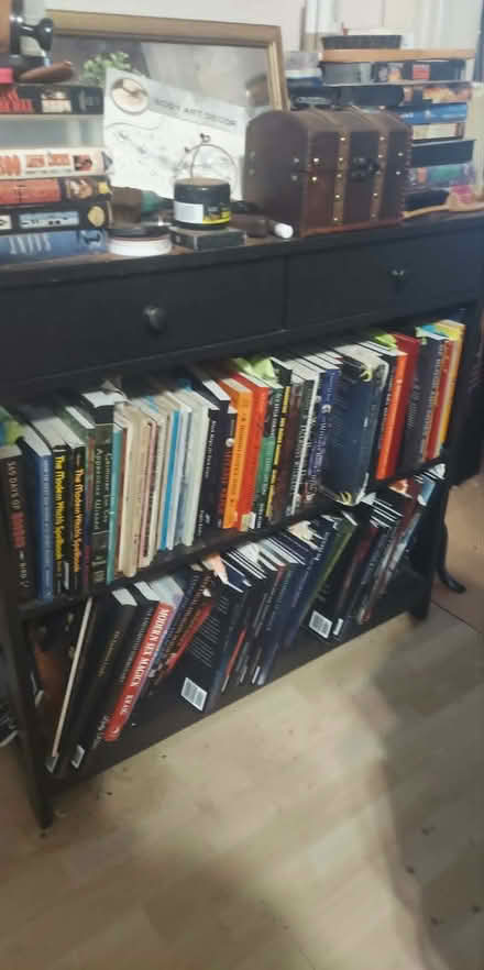 Photo of free sm. dark cherry wood bookshelf (Williamsburg, Brooklyn) #3