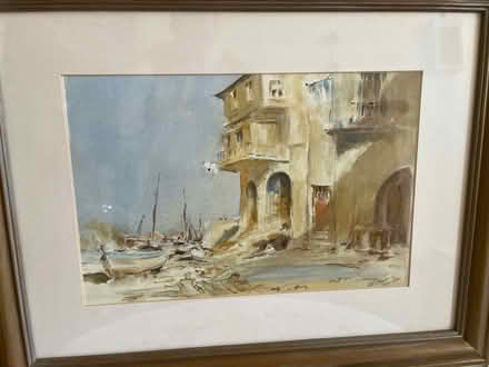Photo of free Original watercolour, boatyard scene, Spain (Talbot Village BH10) #2