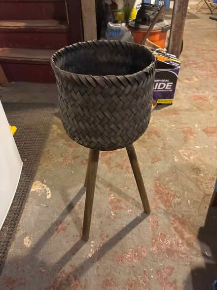 Photo of free Wicker basket with legs, brown (North Arlington, NJ) #1