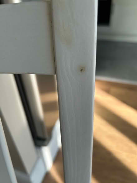 Photo of free White wooden chair with grey seat pad (Harold Wood RM3) #4