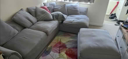 Photo of free 3 seater L Shape Sofa and foot rest (Peterborough, PE2 area) #1