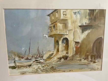 Photo of free Original watercolour, boatyard scene, Spain (Talbot Village BH10) #3