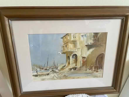 Photo of free Original watercolour, boatyard scene, Spain (Talbot Village BH10) #1