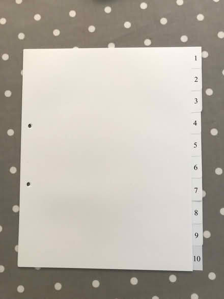 Photo of free File Dividers (sets of 10) (Dorchester On Thames OX10) #1