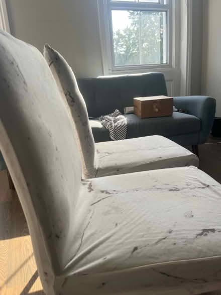 Photo of free 2 white marble coated dining chairs (SE14 new cross) #3