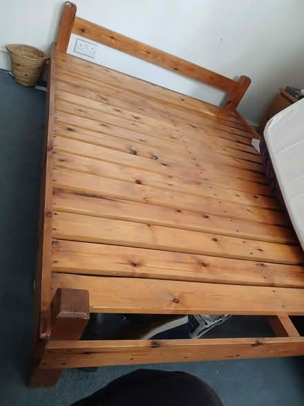Photo of free Pine double bed frame (Lewisham SE13) #1