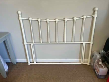 Photo of free Cream coloured metal headboard fits standard double bed. (Broadstairs CT10) #1