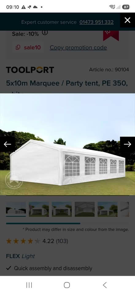 Photo of free Large white gazebo 5x10m approx (Near Leigh Sinton WR13) #1